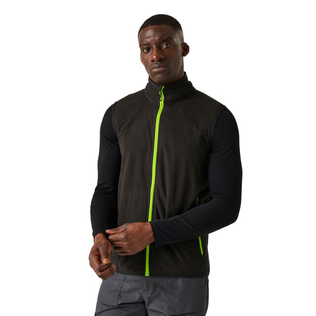 Regatta Heren navigate fleece gilet UTRG9725_blacklimegreen large