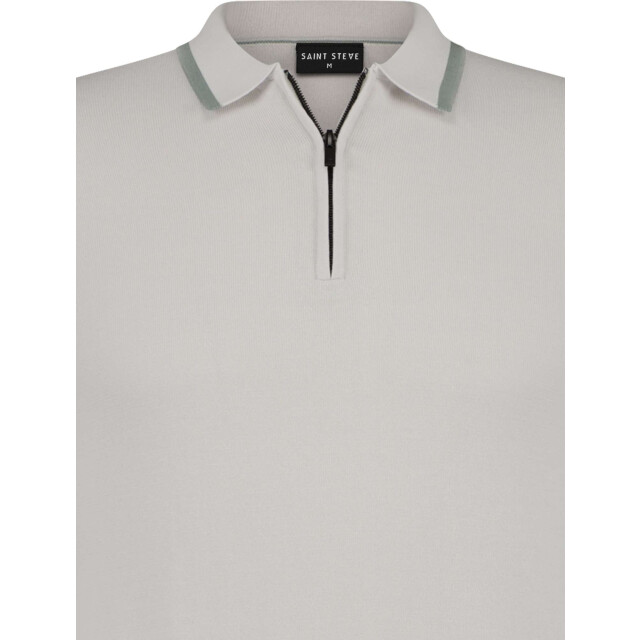 Saint Steve Siem fine knit polo grey 221148-90002 large
