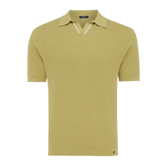 Tresanti Cosmo | pique v-neck polo with contrast line | olive TRKWIA100-905 large