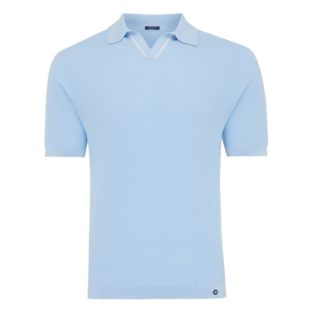 Tresanti Cosmo | pique v-neck polo with contrast line | sky blue TRKWIA100-801 large