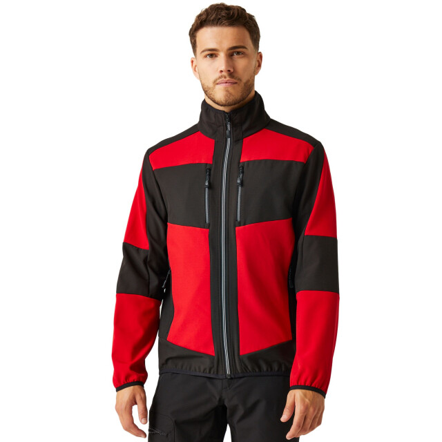 Regatta E-volve 2-laags soft shell-jack voor volwassenen UTRG9991_classicredblack large