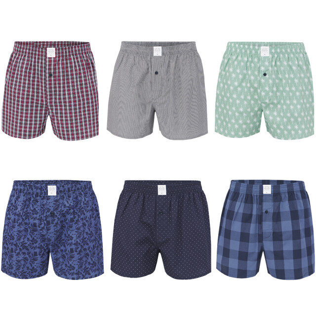 MG-1 Wijde boxershorts heren 6-pack d300 assorti pack MG1-300 large