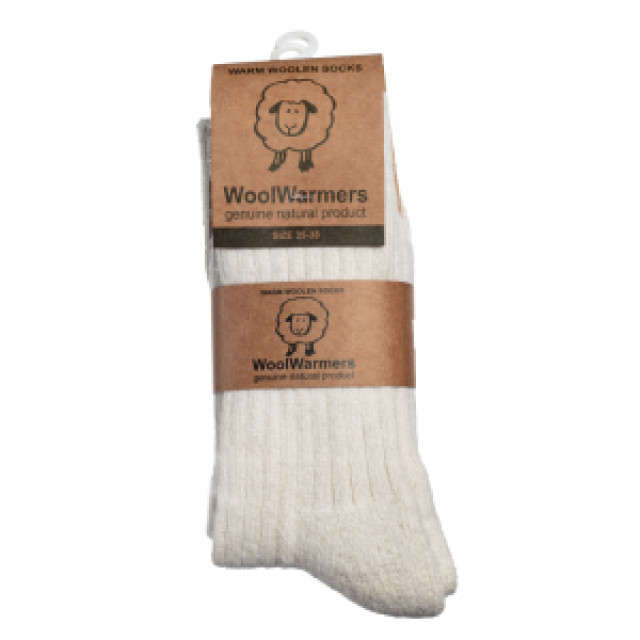 WoolWarmers Wollen sokken creme 2 pack WoolWarmers wollen sokken creme wit 2 pack large