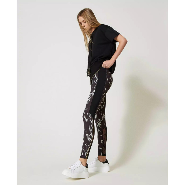 Twin-set Legging met print en kant 231LL2SBB large