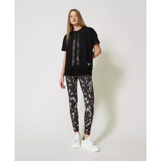 Twin-set Legging met print en kant 231LL2SBB large