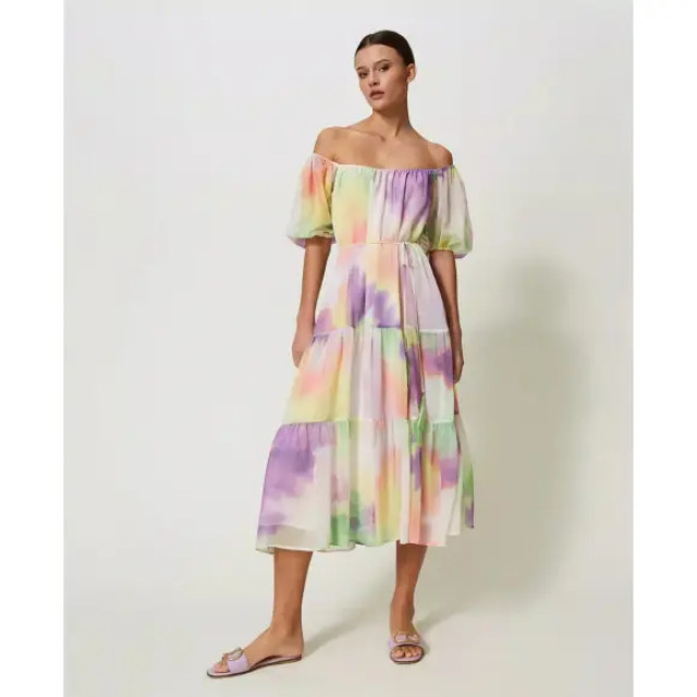 Twin-set Midi-jurk met tie-dye-effect 241LB2HCC large