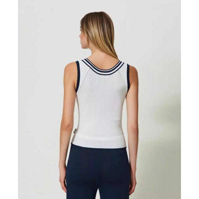 Twin-set Geribbelde top met contrasterende strepen 241LL35AA large