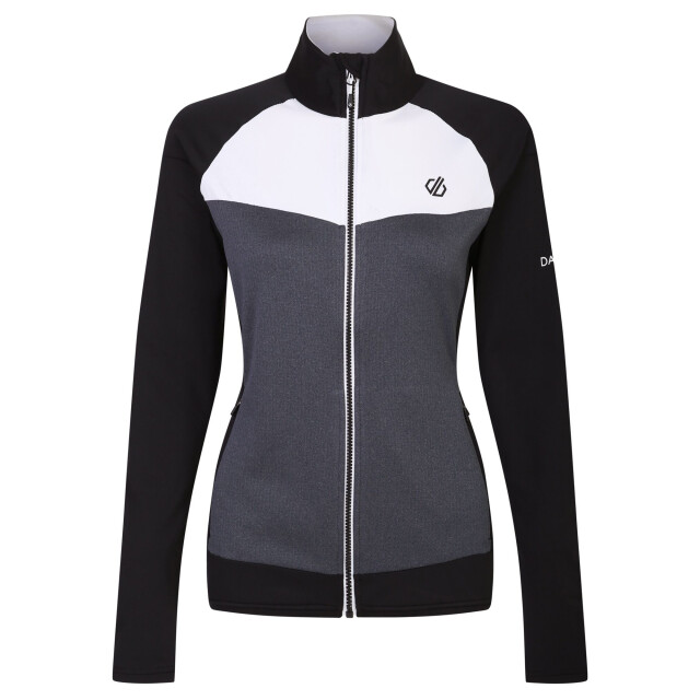 Dare2b Dames elation ii core stretch gerecycleerde fleece UTRG7065_blackwhite large