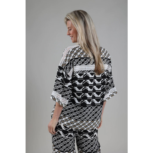 Nukus Nina blouse graphic black/white SS240466891 large