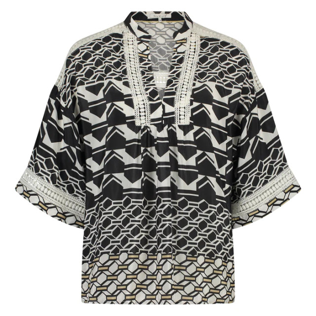 Nukus Nina blouse graphic black/white SS240466891 large