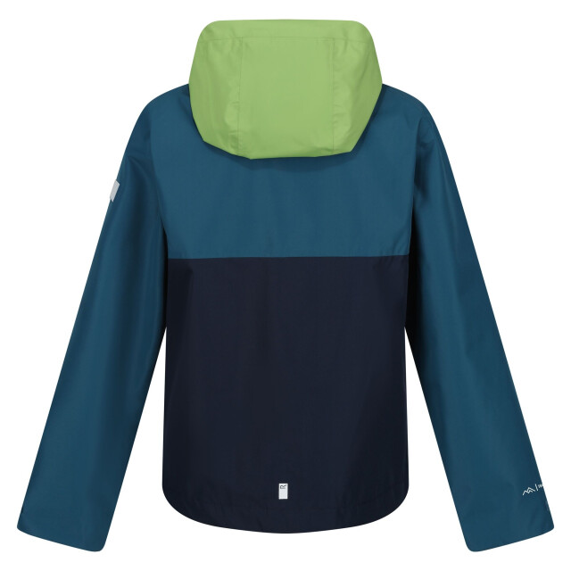 Regatta Hanleigh waterdichte jas voor kinderen/kinderen UTRG10082_piquantgreenmoroccanbluenavy large