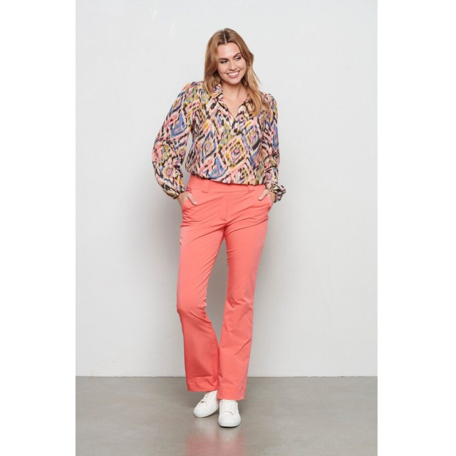 &Co Woman Broek penelope flare travel flamingo &Co woman broek Penelope Flare Travel Flamingo large