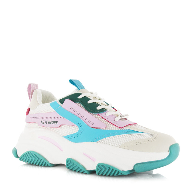 Steve Madden Possession-e pink turquoise lage sneakers dames SM19000033 04005 PTQ large