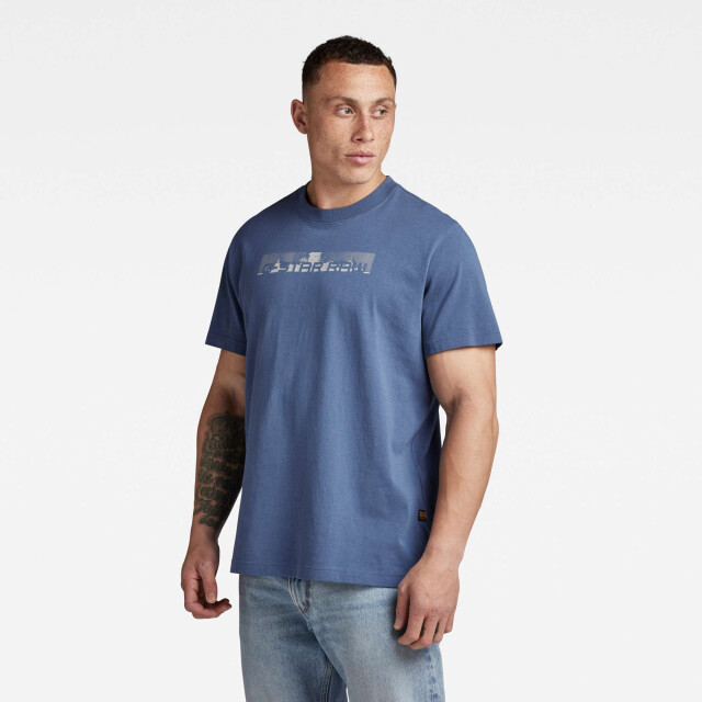 G-Star Flight deck back gr loose r tee vitnage indigo D24425-C336-G278 large