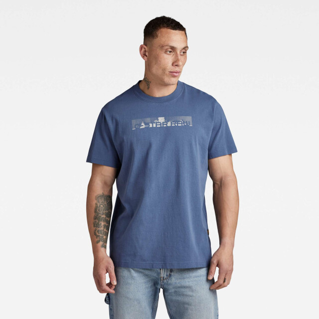 G-Star Flight deck back gr loose r tee vitnage indigo D24425-C336-G278 large