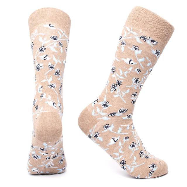 Tresanti Cuneo | socks with flowers | brown TRSOIA114-400 large