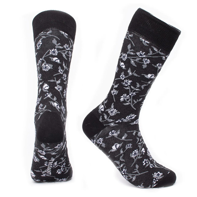 Tresanti Cuneo | socks with flowers | charcoal TRSOIA114-301 large