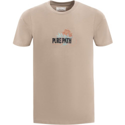 Pure Path Tshirt with front embroidery taupe