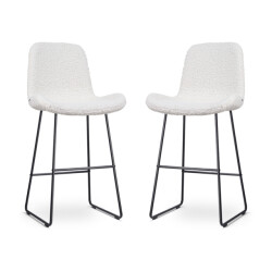 Nolon Nino-fé barkruk teddy gebroken zwart onderstel 75 cm set van 2