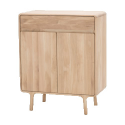 Gazzda Fawn cabinet houten opbergkast whitewash 90 x 110 cm