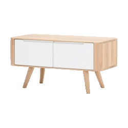 Gazzda Ena storage bench houten opbergbankje whitewash 90 x 42 cm