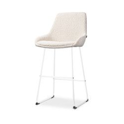 Nolon Nino-isa barkruk bouclé wit onderstel 75 cm