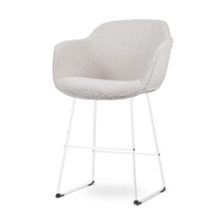 Nolon Nino-mare barkruk bouclé wit onderstel 65 cm