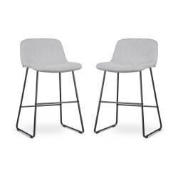 Nolon Nino-mats barkruk licht zwart onderstel 65 cm set van 2