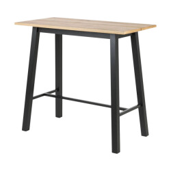 Lisomme Hidde houten bartafel naturel zwarte poten 115 x 58 cm