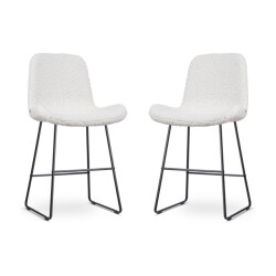 Nolon Nino-fé barkruk teddy gebroken zwart onderstel 65 cm set van 2