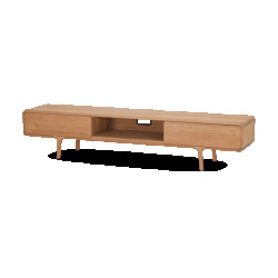 Gazzda Fawn lowboard 2 drawers houten tv meubel naturel 220 x 45 cm
