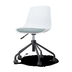 Nolon Nout-liv bureaustoel met zacht groen zitkussen zwart onderstel