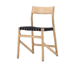 Gazzda Fawn chair houten eetkamerstoel whitewash met cotton webbing black 4555