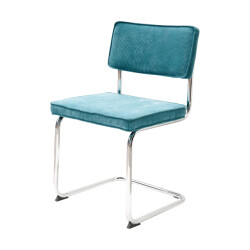 Lisomme Anne ribstof eetkamerstoel turquoise