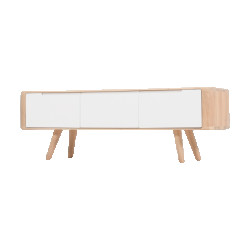Gazzda Ena lowboard houten tv meubel whitewash 135 x 42 cm