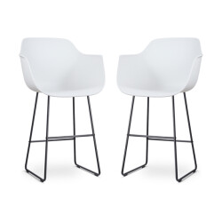 Nolon Nino-puk barkruk zwart onderstel 75 cm set van 2