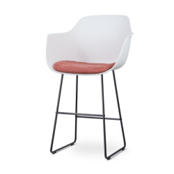 Nolon Nino-liz barkruk met terracotta rood zitkussen zwart onderstel 75 cm