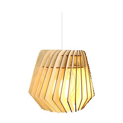 Bomerango Spin m houten hanglamp medium met koordset wit Ø 37 cm