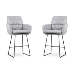 Nolon Nino-mia barkruk zwart onderstel 65 cm set van 2