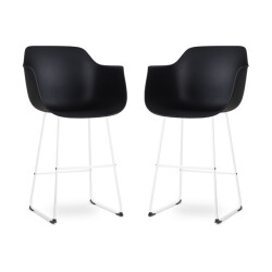 Nolon Nino-puk barkruk wit onderstel 75 cm set van 2