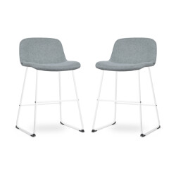 Nolon Nino-mats barkruk zacht wit onderstel 65 cm set van 2
