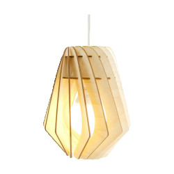 Bomerango Spin s houten hanglamp small met koordset wit Ø 25 cm