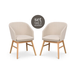 Rowico Home Windham eetkamerstoel naturel eiken onderstel set van 2