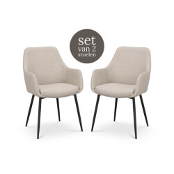 Rowico Home Reily eetkamerstoel zwart onderstel set van 2