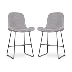 Nolon Nino-fé barkruk rib warm zwart onderstel 65 cm set van 2