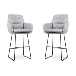 Nolon Nino-mia barkruk zwart onderstel 75 cm set van 2