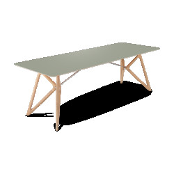 Gazzda Tink table houten eettafel whitewash met linoleum tafelblad dark olive 240 x 90 cm