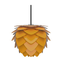 Umage Aluvia mini hanglamp saffron yellow met koordset zwart Ø 40 cm