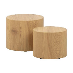 Lisomme Rosanne houten salontafels naturel set van 2