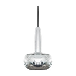 Umage Clava hanglamp polished steel met koordset zwart Ø 21,5 cm